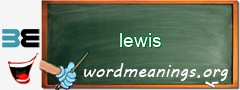 WordMeaning blackboard for lewis